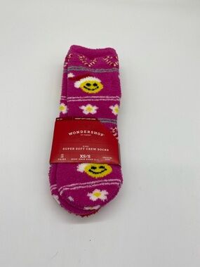 Kids 2 pairs super soft crew socks size xs/s new
